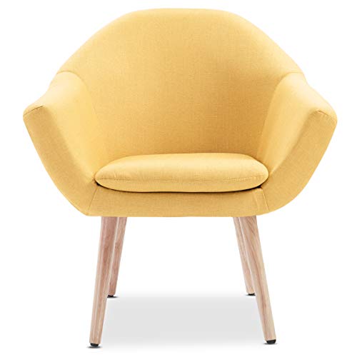 Mc Haus NAVIAN - Sillón para Salón, Butaca Comedor o Dormitorio, Escandinavo, Beige Mostaza