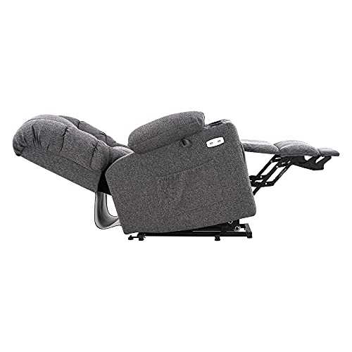 MCombo 7550 - Sillón de relax eléctrico con 3 motores independientes ajustables 7550, posición reclinable hasta 170°, reposapiés alargado (gris)