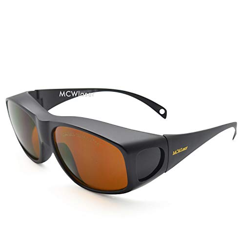 MCWlaser Gafas Protectoras de Seguridad con láser Gafas para 355 NM 532 NM 808 NM 980 NM 1064 NM (190-540 y 800-1700 NM) Tipo de absorción Gafas para miopía