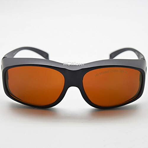 MCWlaser Gafas Protectoras de Seguridad con láser Gafas para 355 NM 532 NM 808 NM 980 NM 1064 NM (190-540 y 800-1700 NM) Tipo de absorción Gafas para miopía