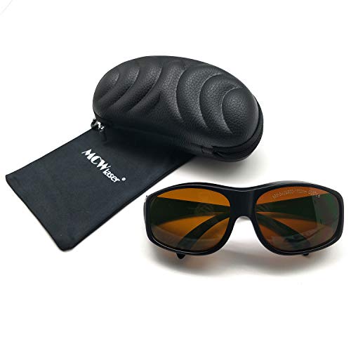 MCWlaser Gafas Protectoras de Seguridad con láser Gafas para 355 NM 532 NM 808 NM 980 NM 1064 NM (190-540 y 800-1700 NM) Tipo de absorción Gafas para miopía