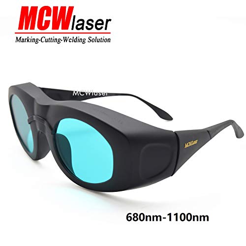 MCWlaser OD7 + Gafas Protectoras de Seguridad láser Gafas Tipo de absorción Continua de Amplio Espectro para 808 NM 980 NM 1064 NM (680-1100 NM) EP-15 Gafas para miopía EP-15