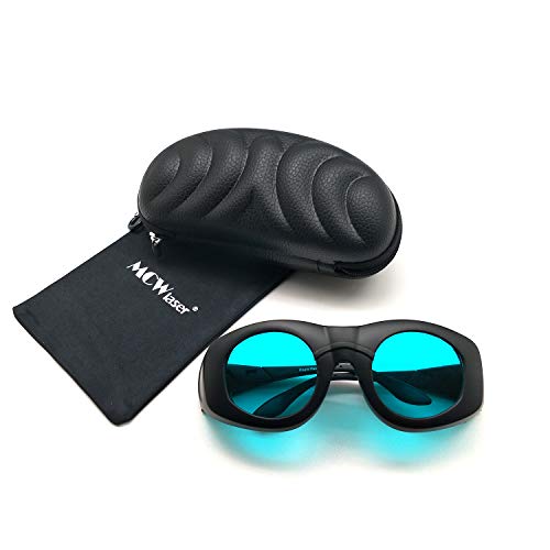 MCWlaser OD7 + Gafas Protectoras de Seguridad láser Gafas Tipo de absorción Continua de Amplio Espectro para 808 NM 980 NM 1064 NM (680-1100 NM) EP-15 Gafas para miopía EP-15