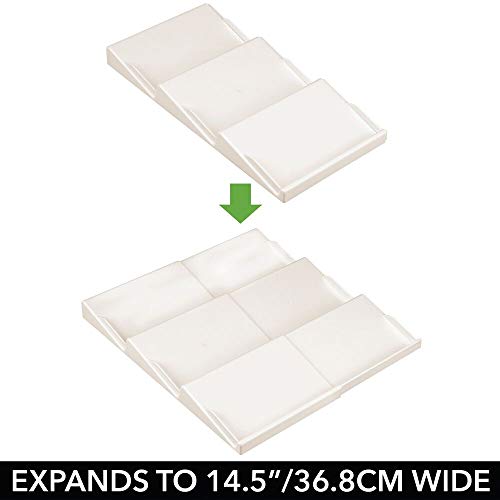 mDesign Caja para medicamentos y vitaminas – Separador de cajones extensible hasta 36,8 cm con tres niveles – También para usar como organizador de maquillaje para cajón en el baño – crema