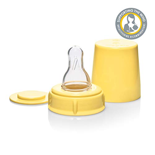 Medela Tetina de flujo medio de leche materna sin BPA con biberón de 250 ml - Tetina con biberón apto para el congelador y la nevera, para extraer, almacenar y alimentar