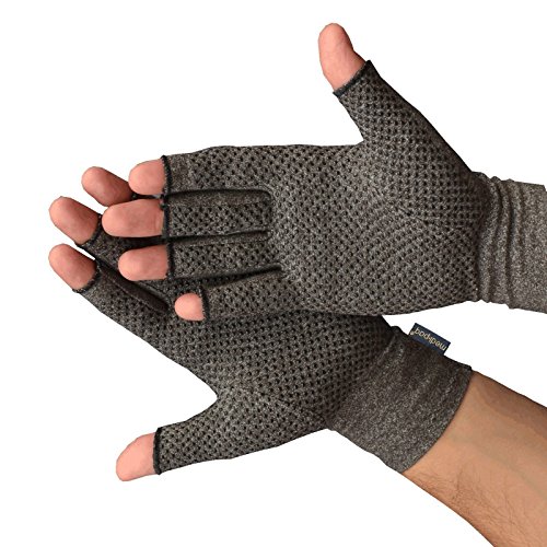 Medipaq - Guantes Anti-Artritis (Par) – Ofrecen Calor Y Compresión Para Ayudar A Aumentar La Circulación Reduciendo El Dolor Y Promover La Sanación (1 Par Con Agarre (Mediano))