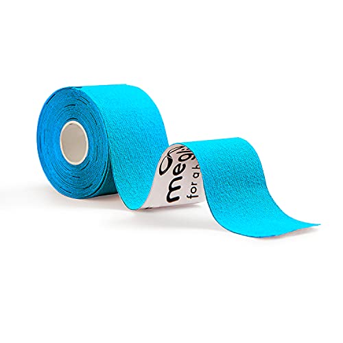 Meglio Tape de kinesiología, Vendaje Neuromuscular Precortado, Para Lesiones E Inflamación Muscular. Vendas Sin Látex, Resistente al Agua, (Azul)