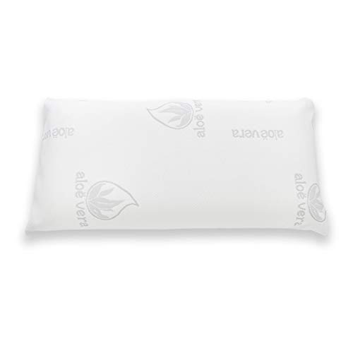 MERCURY TEXTIL - Almohada viscoelástica con Tejido de Aloe Vera, termoregulable adaptabilidad al Cuello de Alta recuperación. (90CM)