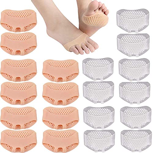 Metatarsal Pads-10 pares de almohadillas para pies transpirables y suaves de gel de silicona mortons Neuroma almohadillas mejor para pies diabéticos, callos y ampollas, dolor de antepié