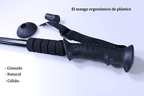 MH Bastones de Senderismo,Bastones de Trekking-65 CM-135 CM Ajustables,Adecuado para Senderismo, Escalada, Viajes..ETC (Plata(2ud))