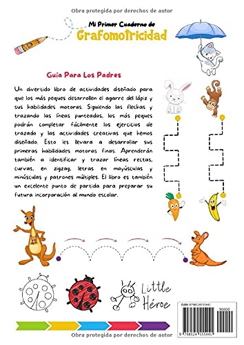 Mi Primer Cuaderno De Grafomotricidad: Mejora la forma de tomar el lápiz y el papel - Ejercicios didáticos de grafomotricidad para aprender el ... letras y números - Ejercicios grafomotrices.