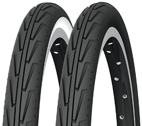 Michelin City Cubierta, Rennradreifen City'J, 44-406 (20X1.75), Schwarz, FA003466036, Negro