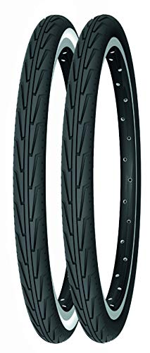 Michelin City Cubierta, Rennradreifen City'J, 44-406 (20X1.75), Schwarz, FA003466036, Negro