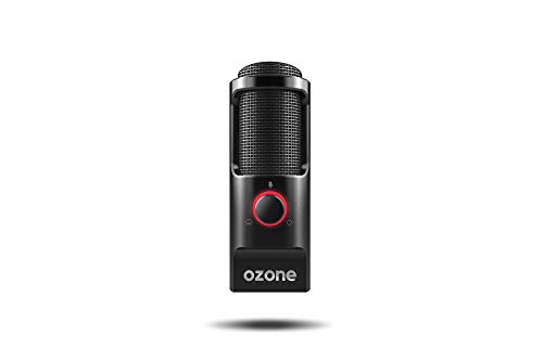 Microfono Gaming Ozone REC X50 - Microfono Streaming - Condensador Electrodo, Sonido Omni-Bidireccional, Iluminación LED, Soporte Estable, USB, Negro