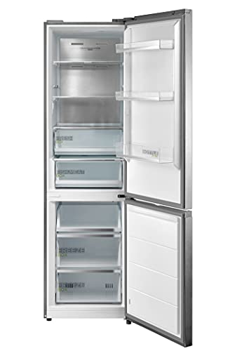 Midea KG7.20XL - Frigorífico Combi Inox A++ - No Frost - Libre Instalación - Frigorífico de Gran Capacidad 256 L + 104L Congelador - Control de temperatura táctil - Alto: 2m - Ancho: 59.5 cm