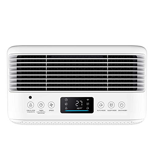 Midea KJ350G-S1 Purificador de Aire interior, Filtro HEPA, Elimina hasta el 99,9% de las partículas, Silencioso, Indicador de calidad del aire, Modo nocturno, Temporizador