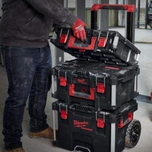 Milwaukee 932464080 Packout 4932464080-Caja de Herramientas (tamaño 3), Rojo