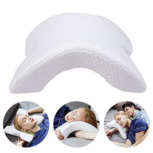 MINGZE Multifuncional Espuma de Memoria Almohada de Cuello, Alivia la presión Cervical de la Cabeza, Memory Foam Pillows, en Forma de U Arco Neck Pillow Prevenir el entumecimiento del Brazo (0.53, 1)