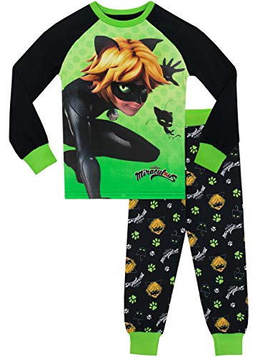 Miraculous Ladybug - Pijama para Niños - Cat Noir - Ajuste Ceñido - 5-6 Años