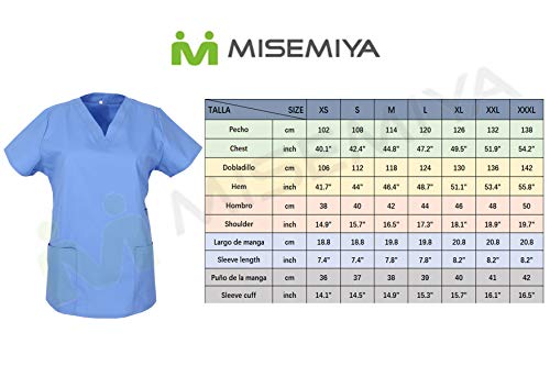 MISEMIYA - Casaca Mujer Mangas Cortas Uniforme Laboral CLINICA Estética Limpieza Veterinaria SANIDAD Dentista HOSTELERÍA Ref.707 - L, Blanco