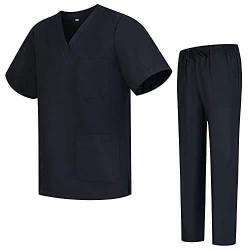 MISEMIYA - Casaca Y PANTALÓN Sanitarios Unisex Uniformes Sanitarios MÉDICOS Conjuntos Sanitarios 8178 - M, Negro