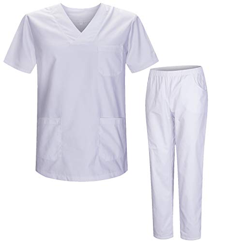 MISEMIYA - Pijama Sanitario Unisex Uniformes Sanitarios Uniformes Médicos 817-8312 - L, Casaca Sanitarios 817-2 Blanco