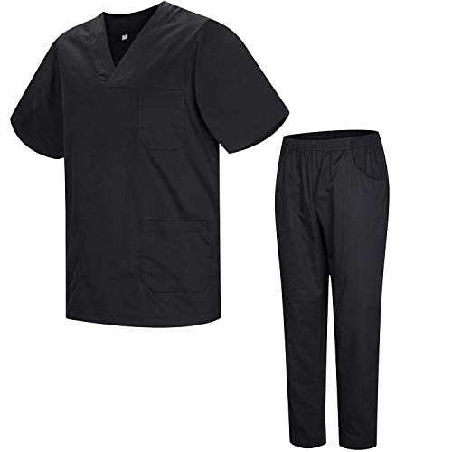 MISEMIYA - Uniforme Sanitario Unisex Uniformes Sanitarios MÉDICOS Conjuntos Sanitarios - M, Negr