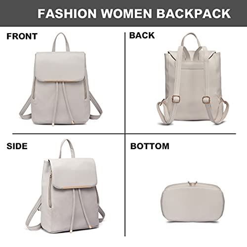 Miss Lulu Bolsos Mochila Para Mujer Bolsa de Viaje Casual Elegante Backpack Mochila de Hombro Cuero PU