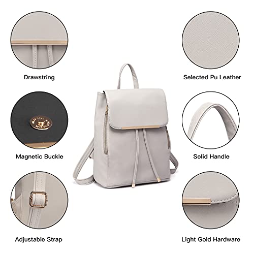 Miss Lulu Bolsos Mochila Para Mujer Bolsa de Viaje Casual Elegante Backpack Mochila de Hombro Cuero PU