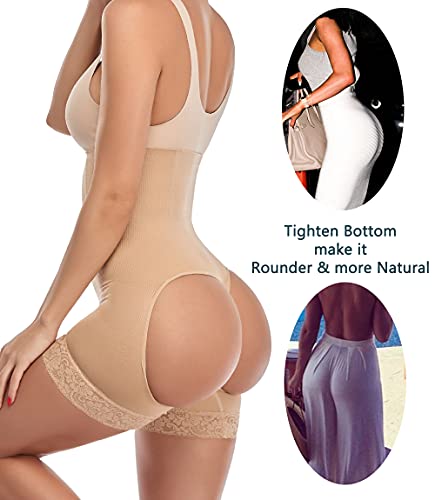 MISS MOLY Bragas Levanta Glúteos Braguita Moldeadora Faja Reductora Cintura Alta Shapewear Nalgas Push Up Encaje Lencería Body Shaper para Mujer