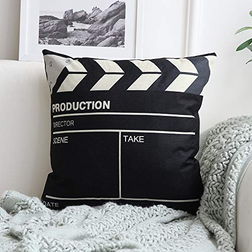 MIULEE Fundas Cojines del Sofá Funda de Almohada de Lino Serie de Películas Cojines Decorativos Moderno para Salón Silla Cama Oficina Sala de Estar Dormitorio Juego de 4 Piezas 45x45 cm