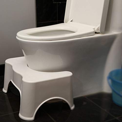 Mlzws Altura cuclillas WC taburete de paso, práctico y compacto Eyacular heces, creativo antideslizante del asiento de tocador Escabel, ajuste for todos los sanitarios, blanca