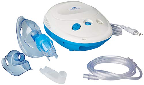 Mobiclinic, Neb-1, Mini Nebulizador portátil, Marca Española, Inhalador de medicamentos para adultos y niños, Inhalador nebulizador para asmáticos y alérgicos, Blanco y azul