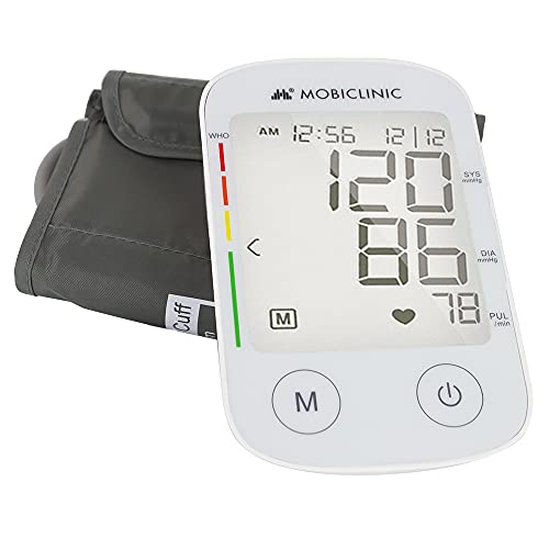 Mobiclinic, Tensiómetro de brazo digital automático, Tensiómetro digital con pantalla LCD, con Brazalete, con Detección de irregularidades cardíacas, Memoria 4×30 mediciones, TX-01