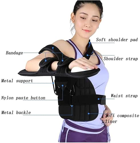 MOCHENG Apoyo de secuestro de hombro apoya el soporte ajustable de la honda del brazo de la fractura humeral soporte fijo inmovilizador del hombro, estabilizador superior del brazo, negro