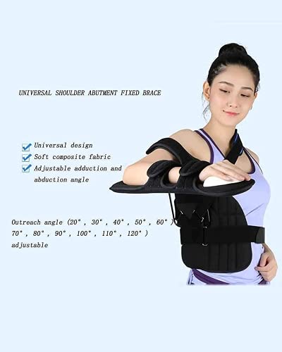 MOCHENG Apoyo de secuestro de hombro apoya el soporte ajustable de la honda del brazo de la fractura humeral soporte fijo inmovilizador del hombro, estabilizador superior del brazo, negro