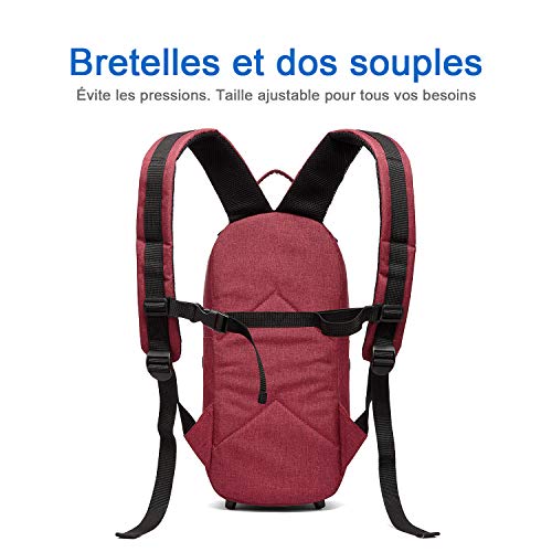 Mochila para botella de oxígeno portátil – Portareservas O2 médico cilíndrico para depósito de tamaño M2, A/M4, ML6, B/M6, M7, C/M9 (no apto para tipo D") – Rojo