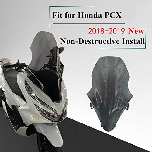 Modificado PCX Parabrisas de la Motocicleta Scooter de Parabrisas Parabrisas Bordo DERIVABRISAS for Honda PCX 125 PCX125 150 2018 2019 Accesorios de Moto Deflectores de Viento (Color : Smoke 71CM)