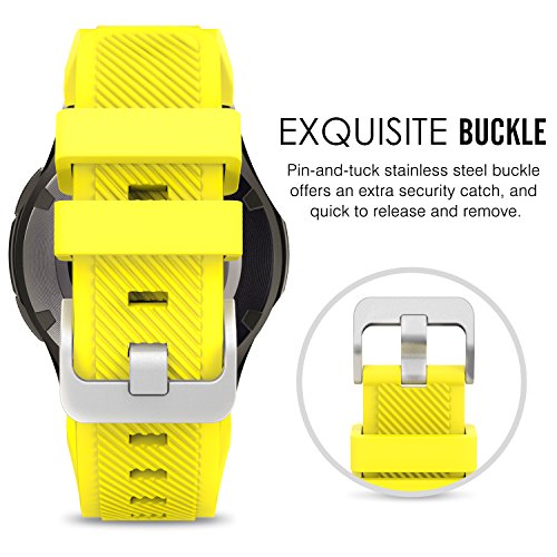 MoKo Correa Compatible con Samsung Galaxy Watch 3 45mm/Galaxy Watch 46mm/Gear S3 Frontier/Classic/Huawei Watch GT2 Pro/GT/GT2 46mm, 22mm Pulsera Deportiva de Silicona de Repuesto - Amarillo