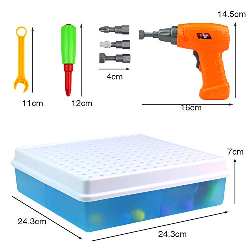 Montessori Juguetes Construcciones para Niños Manualidades Herramientas Juguete Puzzles Infantiles 3 4 5 Años con Taladro Eléctrico Educativos Regalos Juguetes Niños 3 4 5 6 Años