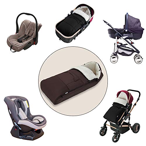 Monzana Saco de dormir para bebé Cochecito Silla de coche o Asiento Manta Marrón 93x56cm 100% Poliéster