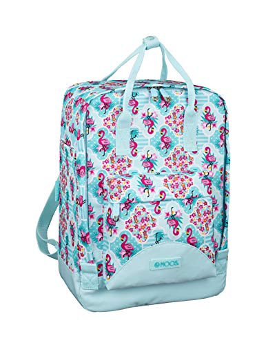 Moos Flamingo Turquoise Oficial Mochila Con Asas, 270x130x380mm