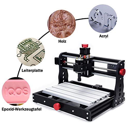 Mostics Actualizar CNC 3018 Pro máquina CNC Fresadora con volante, Máquina de grabado CNC, Máquina de grabado CNC, 3 ejes para mecanizado de acrílico, PVC, madera, aluminio blando