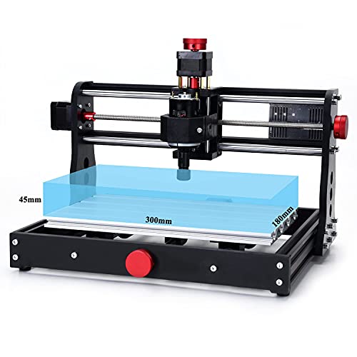 Mostics Actualizar CNC 3018 Pro máquina CNC Fresadora con volante, Máquina de grabado CNC, Máquina de grabado CNC, 3 ejes para mecanizado de acrílico, PVC, madera, aluminio blando