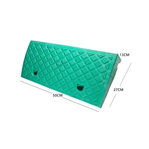 Motocicleta rampas de Pendiente 5-15cm plástico Antideslizante Almohadilla portátil Curb Cuesta Arriba del cojín de Bicicletas Alquiler de Rampas Inicio rampas (Color : Green, Size : 50 * 27 * 13CM)