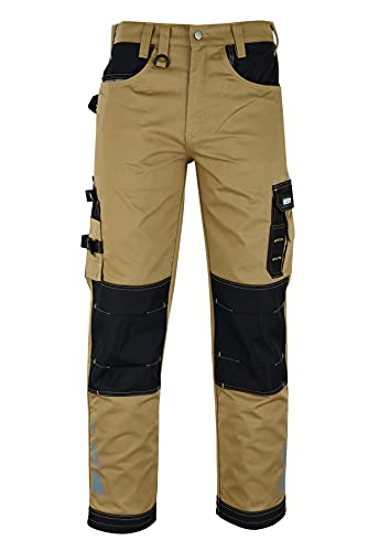 MS9 Pantalones de trabajo para hombre con bolsillos tácticos para trabajo de trabajo, pantalones vaqueros