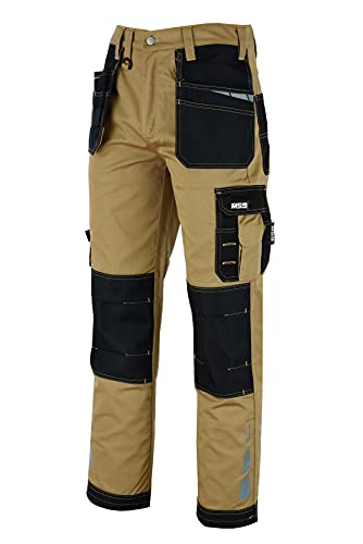 MS9 Pantalones de trabajo para hombre con bolsillos tácticos para trabajo de trabajo, pantalones vaqueros