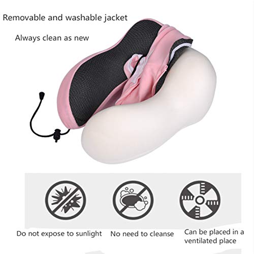 MSNLY Almohada en Forma de U, Espuma viscoelástica, Almohada de Viaje, Almohada para el Cuello, Almohada para el Cuello para la Siesta del Coche y del avión, Almohada de Tela magnética en Forma de U