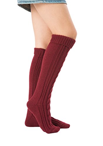 Mujer Calcetines hasta las rodillas, Tukistore Color Puro Calcetines largos de punto elásticos Calcetines altos de la rodilla Medias de piernas Invierno Cubierta de Botas