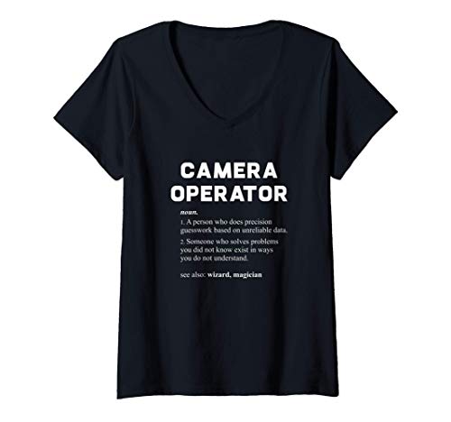 Mujer Operador de cámara - Divertida definición de diccionario Camiseta Cuello V